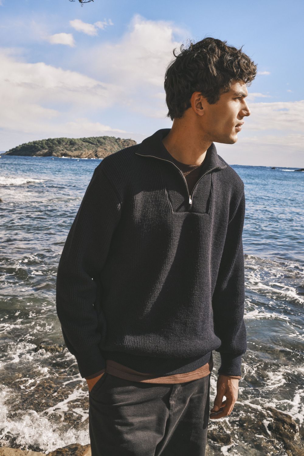 Générique Pull Camionneur Col Homme Sweatshirt En Tricoté À Manches