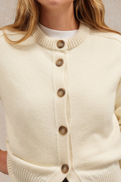 Women's offwhite merino wool cardigan