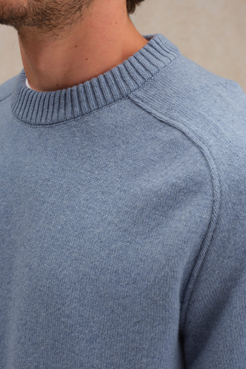 Pull à col rond à manches longues pour homme 100 % laine Pull à col rond à manches longues pour homme 100 % laine