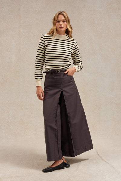 Women's ecru and navy blue navy sailor jumper