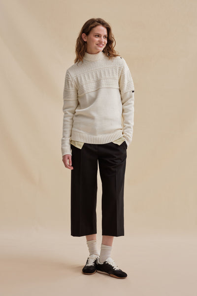 Women's offwhite fisherman sweater