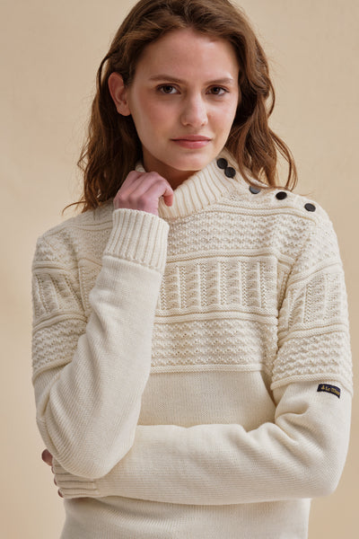 Women's offwhite fisherman sweater