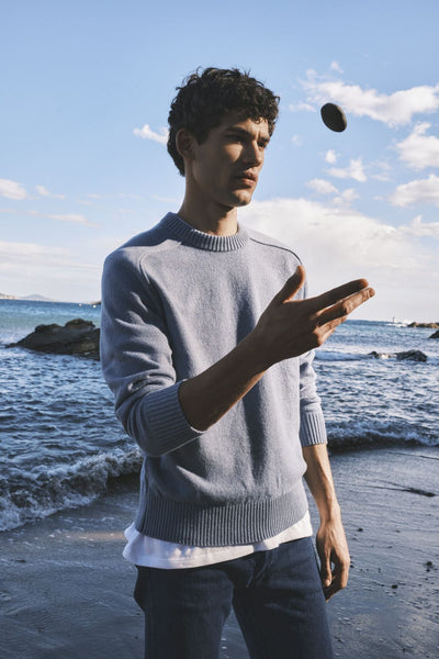 Pull homme col rond orage