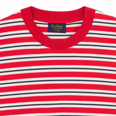 T-shirt rayé "Vic" rouge  mixte - Second choix