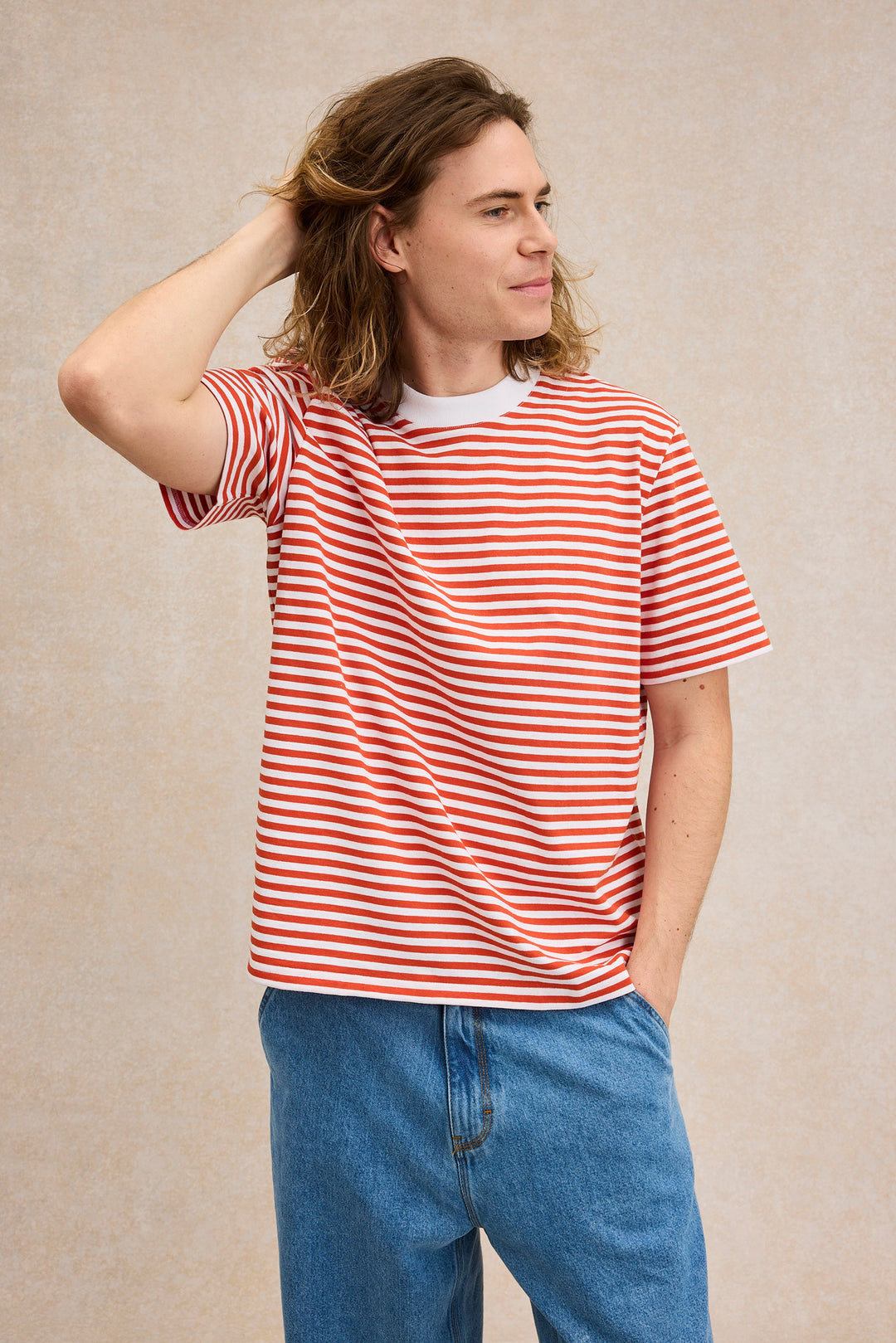 カットソー(長袖/七分) L'Appartement LE MINOR Off Turtle Border ルミノア Le minor ボーダー 長袖 ボートネック バスクシャツ BORDER
