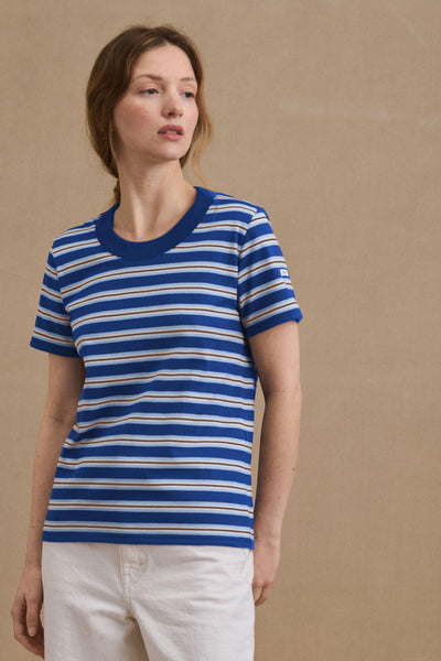T-shirt Vic rayé bleu