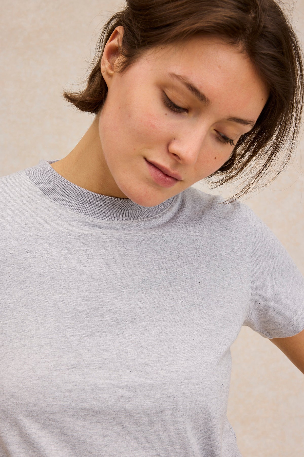 T-shirt coton col en V manches courtes vert clair femme | La Halle T-shirt coton col en V manches courtes vert clair femme | La Halle