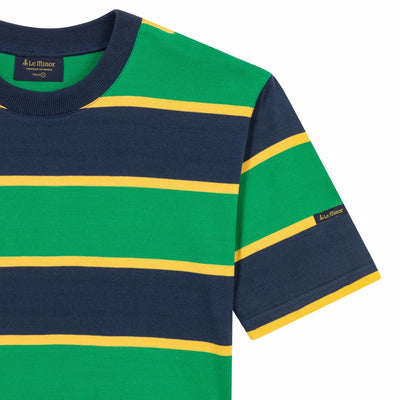 T-shirt rayé vert et jaune pour homme - Second choix