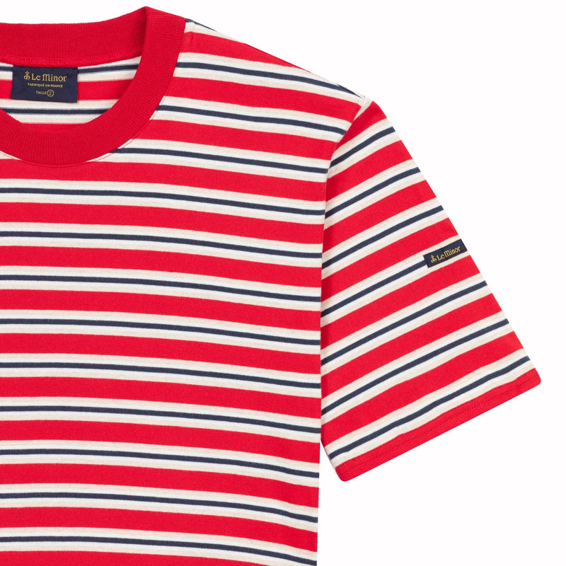 T-shirt rayé "Vic" rouge  mixte - Second choix