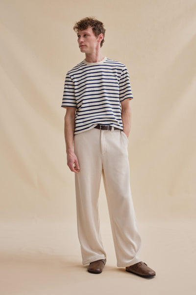 T-shirt marin écru/marine homme Le Minor