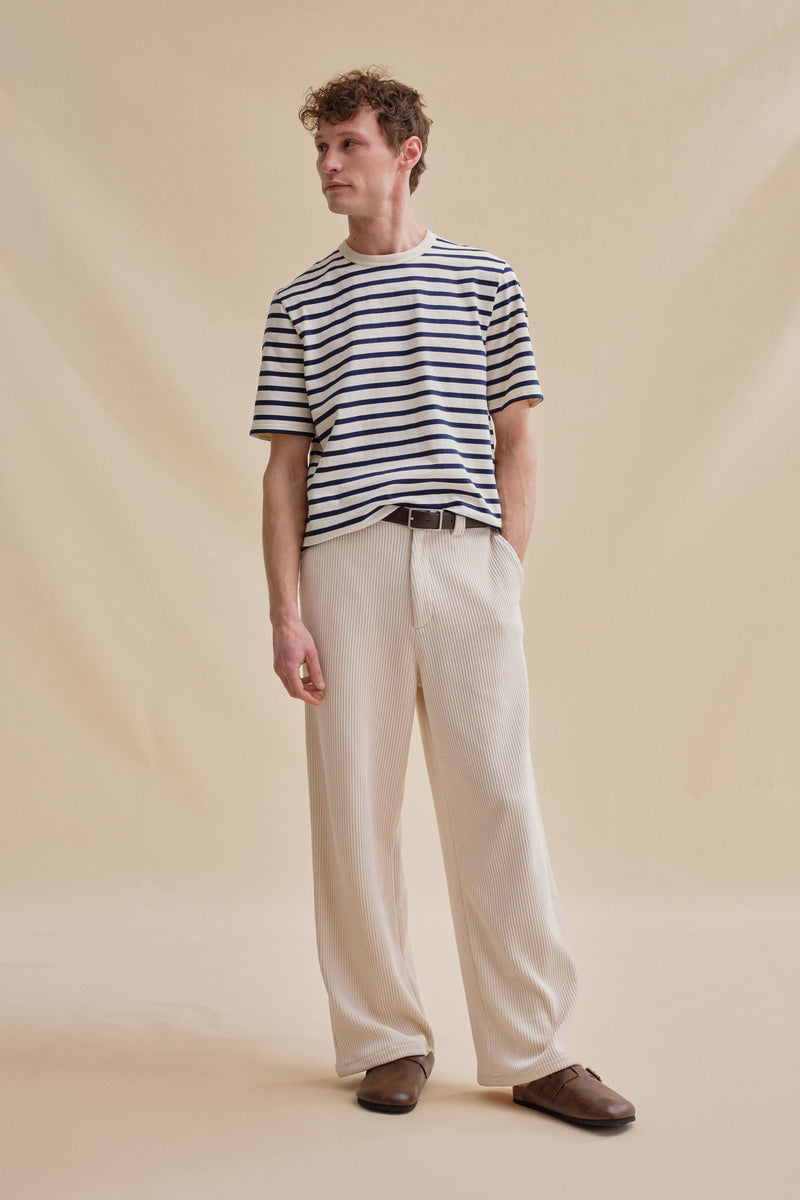 T-shirt marin écru/marine homme Le Minor