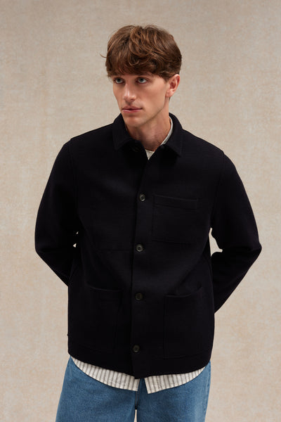Men's navy blue Milano knit work jacket