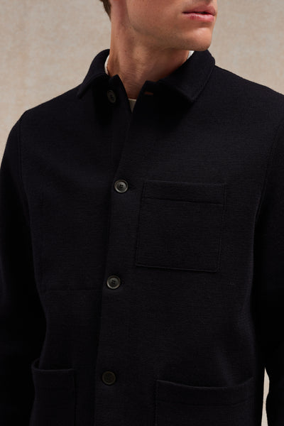 Men's navy blue Milano knit work jacket