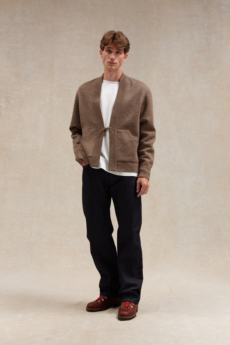 Veste Noragi beige en maille milano - Le Minor x Flâneurs
