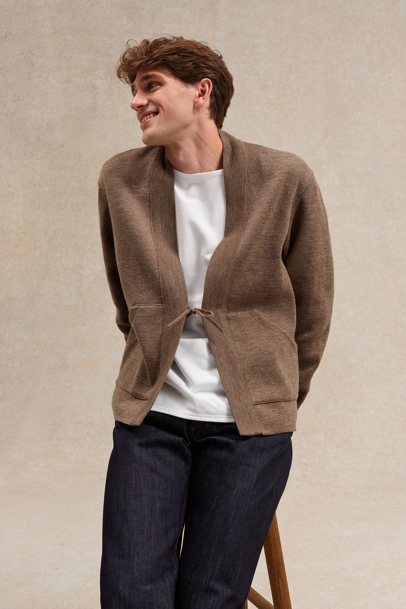 Veste Noragi beige en maille milano - Le Minor x Flâneurs