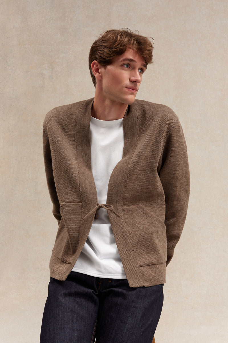 Veste Noragi beige en maille milano - Le Minor x Flâneurs