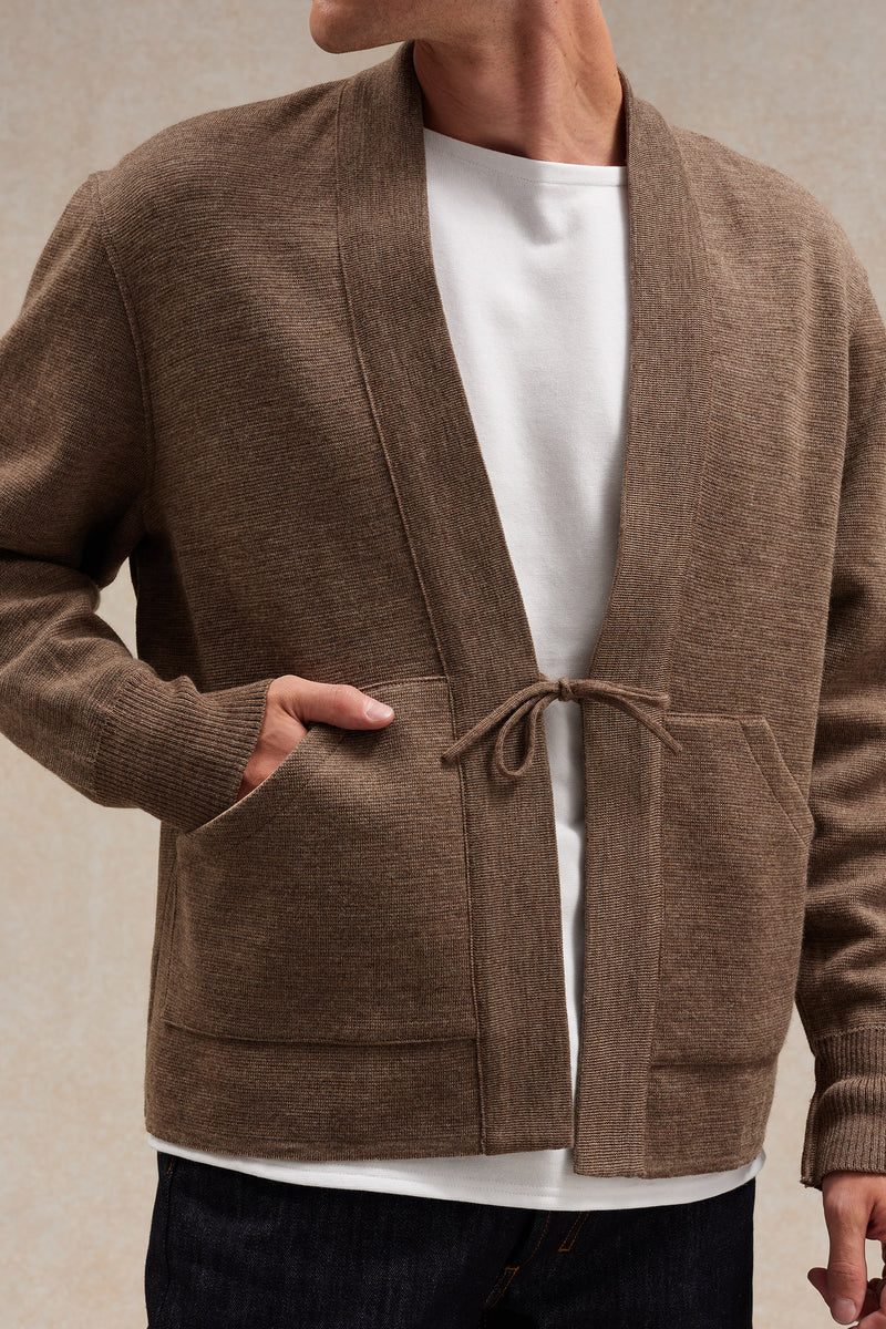 Veste Noragi beige en maille milano - Le Minor x Flâneurs