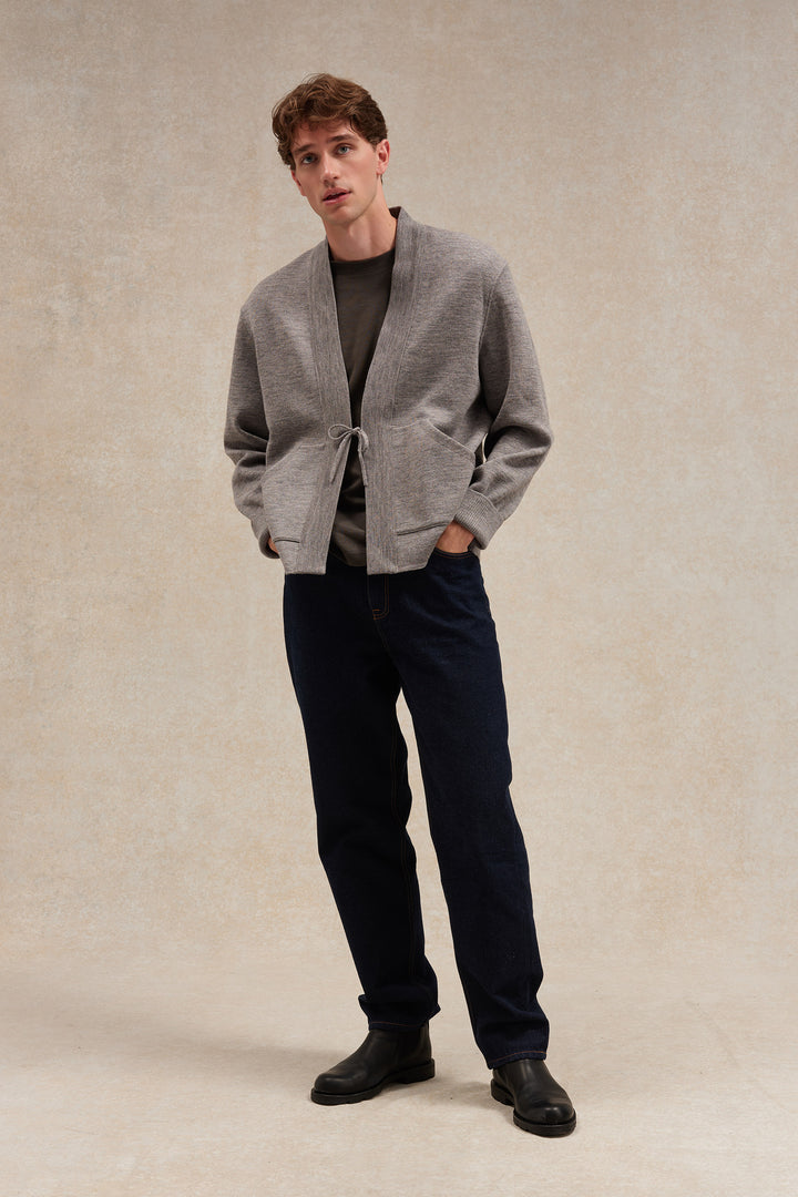 Grey milano knit Noragi jacket - Le Minor x Flâneurs