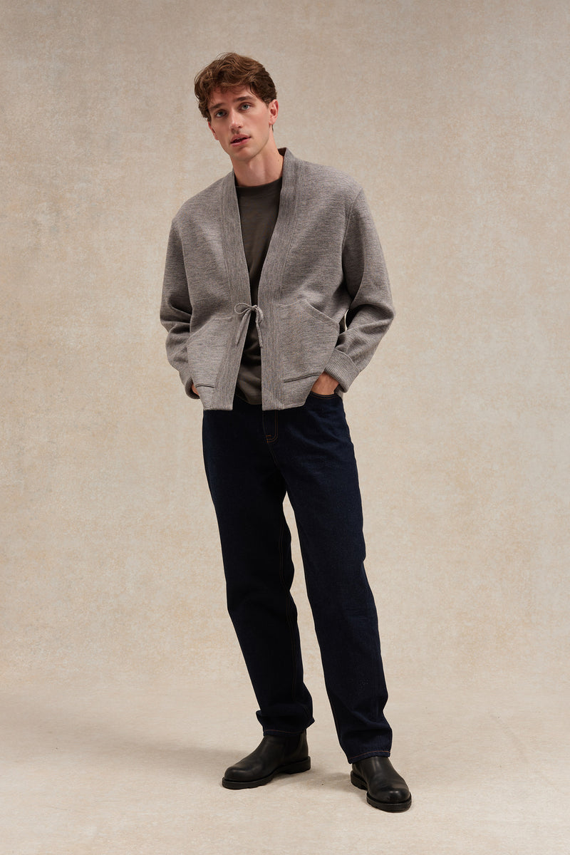 Veste Noragi grise en maille milano - Le Minor x Flâneurs