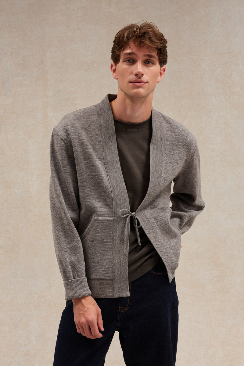 Veste Noragi grise en maille milano - Le Minor x Flâneurs
