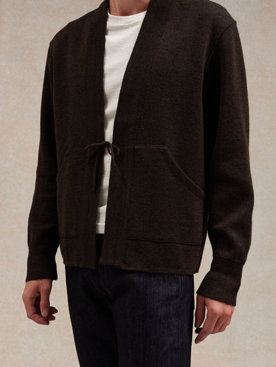 Veste Noragi marron en maille milano - Le Minor x Flâneurs