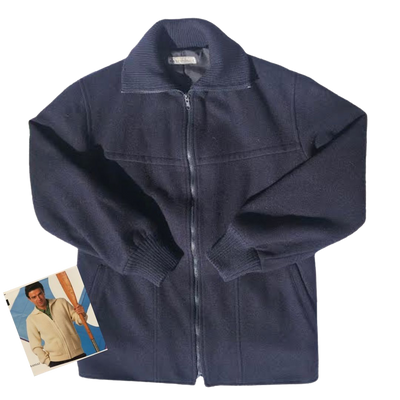 Men's navy blue zipped jacket - second hand