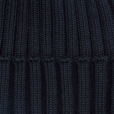 Black ribbed hat 100% merino wool