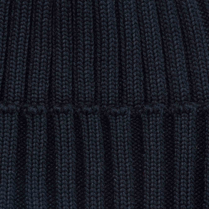 Black ribbed hat 100% merino wool