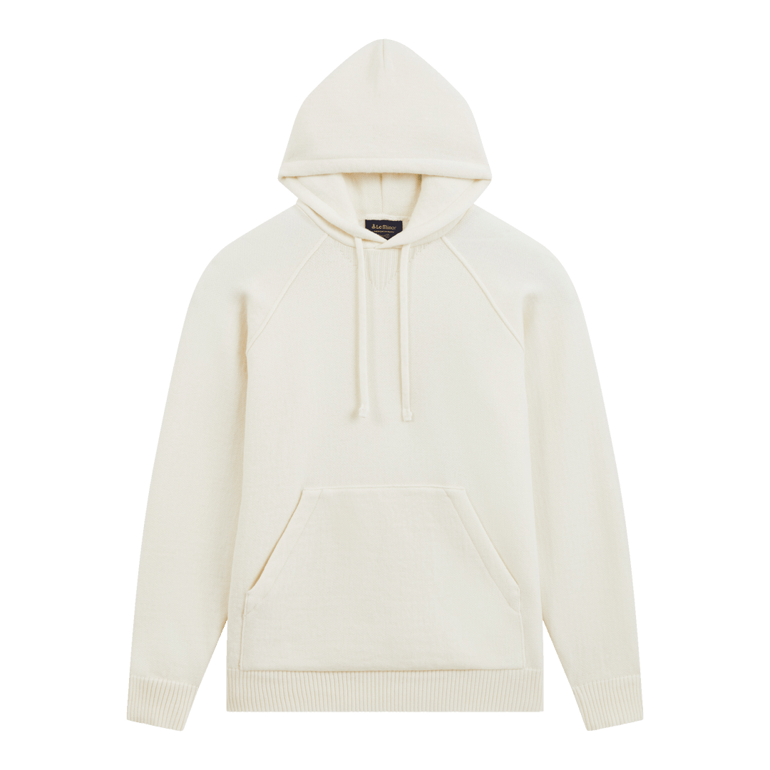 Men's offwhite merino wool hoodie Le Minor