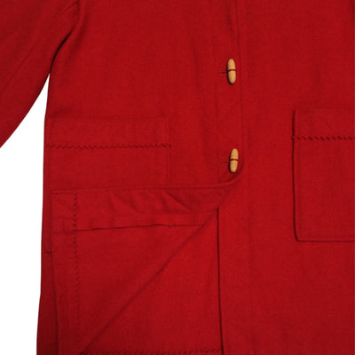 Kabig long rouge en drap de laine mixte - seconde main