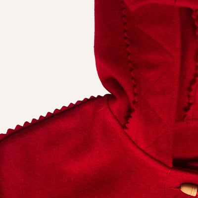 Kabig long rouge en drap de laine mixte - seconde main