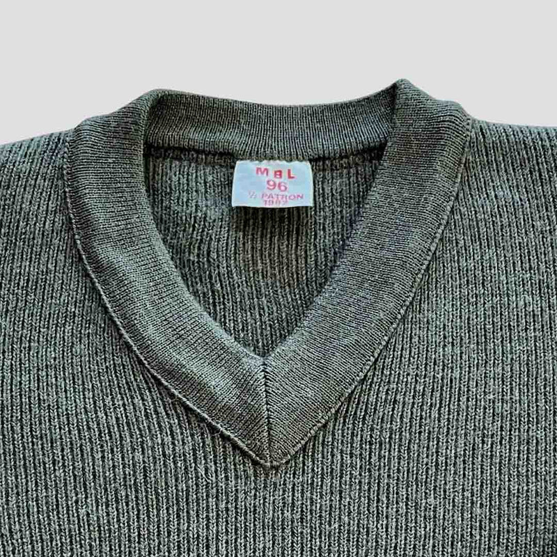 Khaki V-neck sweater MBL