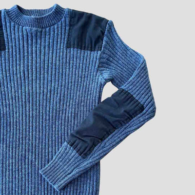 Light blue sweater with elbow patches