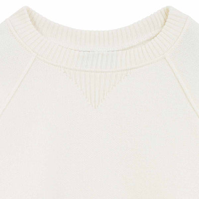 Sweat molleton mérinos écru pour femme