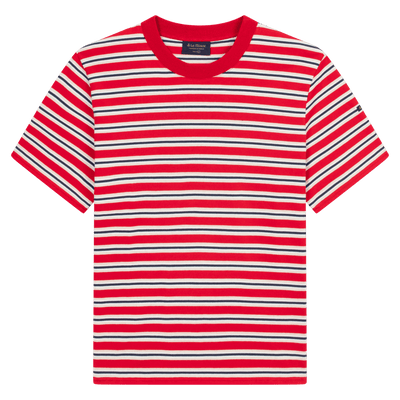 T-shirt rayé "Vic" rouge pour homme