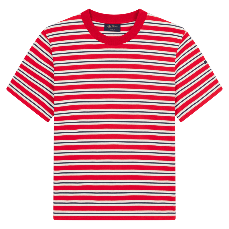 T-shirt rayé "Vic" rouge pour homme