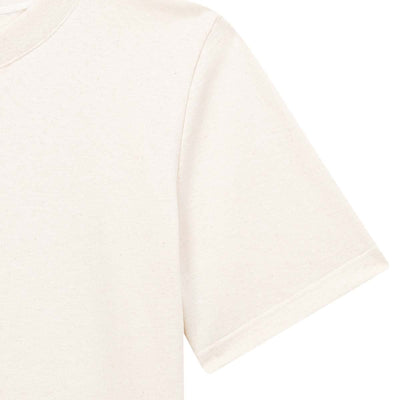 T-Shirt col en V Ecru - 100% Coton cardé Mixte