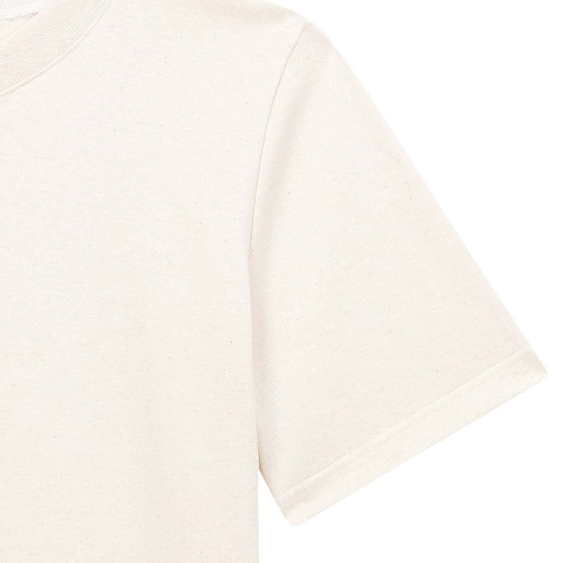 T-Shirt col en V Ecru - 100% Coton cardé Mixte